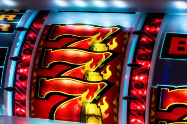 Casino slot machine display closeup